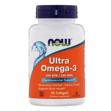 NOW Foods Ultra Omega-3 90 жидких капсул Омега-3