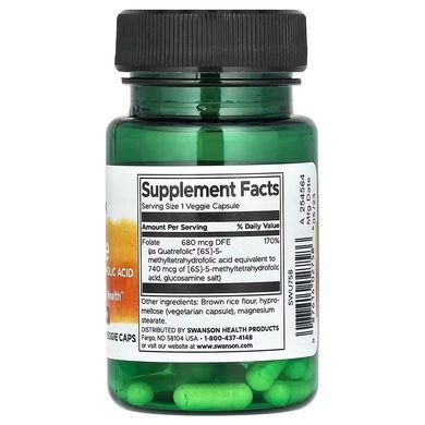 Swanson Folate 5-Methyltetrahydrofolic Acid 680 mcg DFE 30 caps Фолиевая кислота (B-9)