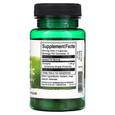 Swanson Turmeric Full Spectrum 720 mg 30 капсул Куркума та Куркумін