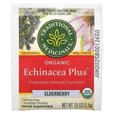 Traditional Medicinals Organic Echinacea Plus Elderberry 16 пакетиків Чай та Кава