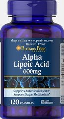 Puritan's Pride Alpha Lipoic Acid 600 mg 120 капсул Альфа-ліпоєва кислота