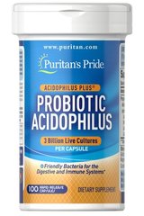 Puritan's Pride Probiotic Acidophilus 3 billion 100 капсул Пробіотики та пребіотики