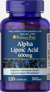 Puritan's Pride Alpha Lipoic Acid 600 mg 120 капсул Альфа-ліпоєва кислота