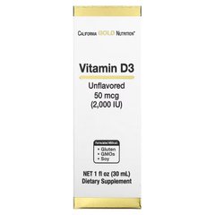 California Gold Nutrition Vitamin D3 2,000 IU 30 ml Вітамін D