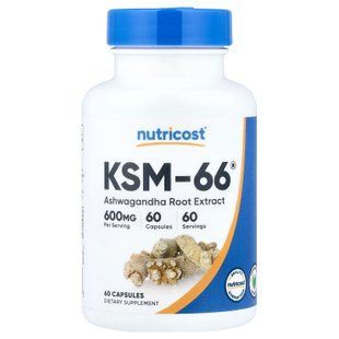 Nutricost KSM-66 Ashwagandha Root Extract 600 mg 60 capsules Ашваганда