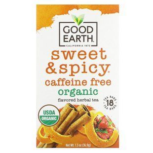 Good Earth Teas Organic Flavored Herbal Tea Sweet & Spicy 18 пакетиків Чай та Кава