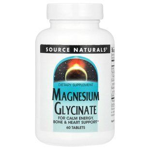 Source Naturals Magnesium Glycinate 60 Tablets Магний