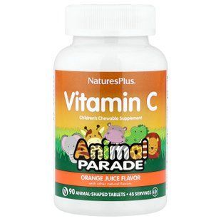 NaturesPlus Animal Parade Vitamin C 90 смоктальних таблеток у формі тварин Вітамін С
