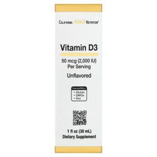 California Gold Nutrition Vitamin D3 2,000 IU 30 ml Вітамін D