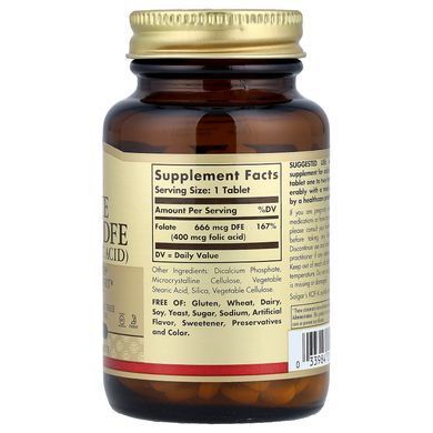 Solgar Folate 666 mcg (400 mcg Folic Acid) 250 таблеток Фолієва кислота (B-9)
