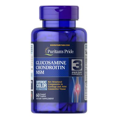 Puritan’s Pride Glucosamine Chondroitin MSM Double Strength 60 таб Глюкозамін і хондроїтін