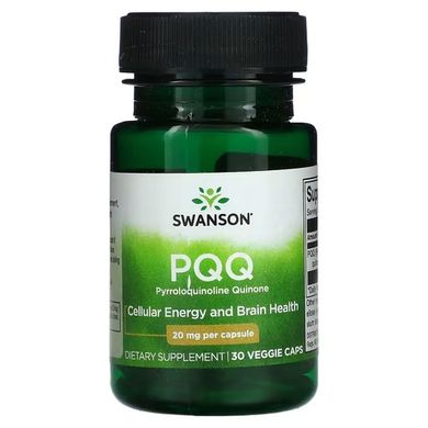 Swanson PQQ Pyrroloquinoline Quinone 20 mg 30 капс. Пирролохинолинхинон (PQQ)