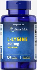 Puritan's Pride L-Lysine 500 mg 100 капсул Лізин