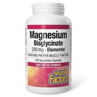 Natural Factors Magnesium Bisglycinate 200 mg 250 рослинних капсул Магній