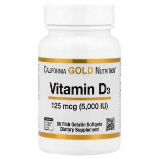 California Gold Nutrition Vitamin D3 5000 IU 90 капсул Вітамін D