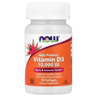 NOW Vitamin D3 10 000 IU 30 капсул Вітамін D