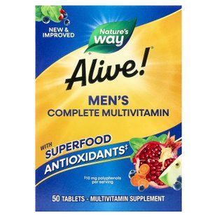 Nature's Way Alive! Men's Energy Complete Multivitamin 50 таблеток Вітаміни для чоловіків