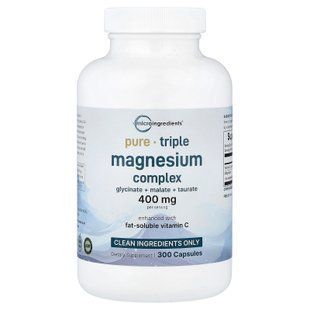 Micro Ingredients Triple Magnesium Complex 300 капсул Магній