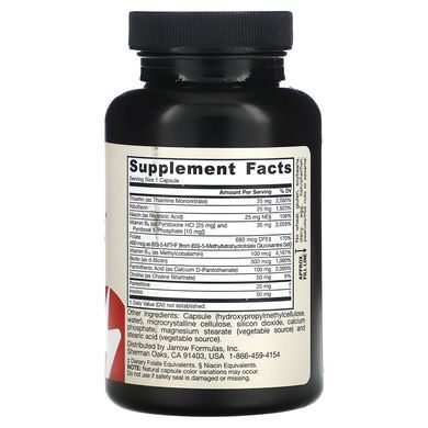 Jarrow Formulas B-Right 100 вегетарианских капсул Комплекс витаминов группы В