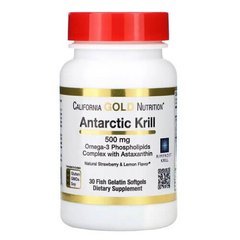California Gold Nutrition Antarctic Krill Oil 500 mg 30 гелевих капсул Олія криля (Krill oil)