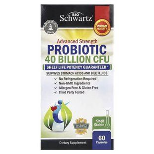 BioSchwartz Advanced Strength Probiotic 20 Billion CFU 60 капсул Пробіотики та пребіотики