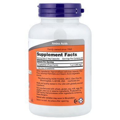 NOW L-Tryptophan 500 mg 120 caps Триптофан