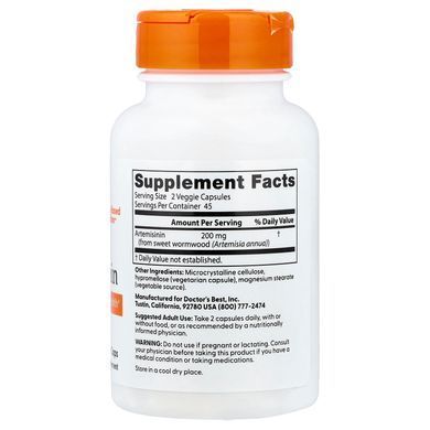 Doctor's Best Artemisinin 100 mg 90 растительных капсул Другие экстракты