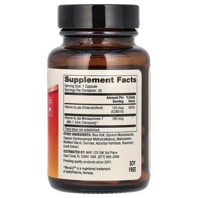 Dr. Mercola Vitamins D3 & K2 5000IU/180mcg 30 капсул Вітамін D3 + K-2
