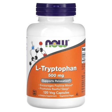 NOW L-Tryptophan 500 mg 120 veg caps Триптофан