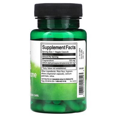 ДГЭА+Прегненолон Swanson (DHEA & Pregnenolone), 60 вегетарианских капсул DHEA