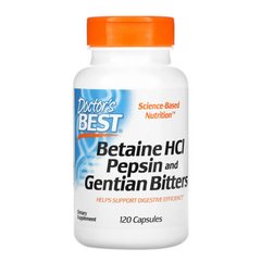 Doctor's Best Betaine - Pepsin & Gentain Bitters 120 капсул Бетаїн
