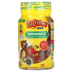 L'il Critters Immune C Plus Zinc & Vitamin D 60 жувальних цукерок Вітамінно-мінеральні комплекси
