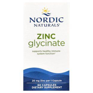 Nordic Naturals Zinc Glycinate 20 mg 60 capsules Цинк