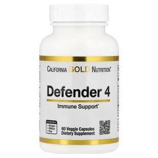 California Gold Nutrition Defender 4 60 рослинних капсул Вітамін С