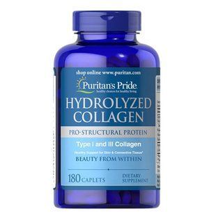 Puritan's Pride Hydrolyzed Collagen 1000 mg 180 tab (Треснутая крышка) Коллаген