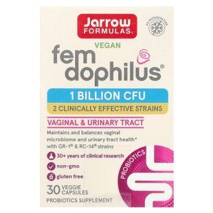 Jarrow Formulas Vegan Fem Dophilus 1 Billion CFU 30 рослинних капсул Пробіотики та пребіотики