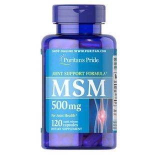Puritan's Pride MSM 500 mg 120 капсул MSM (Сірка)