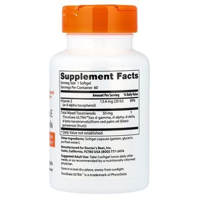 Doctor's Best Vitamin E Tocotrienols 60 softgels Витамин Е