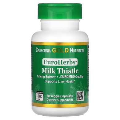 California Gold Nutrition Milk Thistle Extract 175 mg 60 рослинних капсул Розторопша (Силімарин)