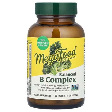 MegaFood Balanced B Complex 30 табл. Комплекс витаминов группы В