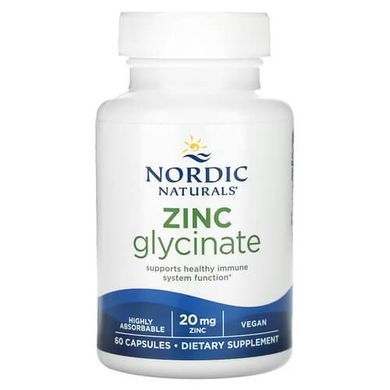 Nordic Naturals Zinc Glycinate 20 mg 60 капсул Цинк