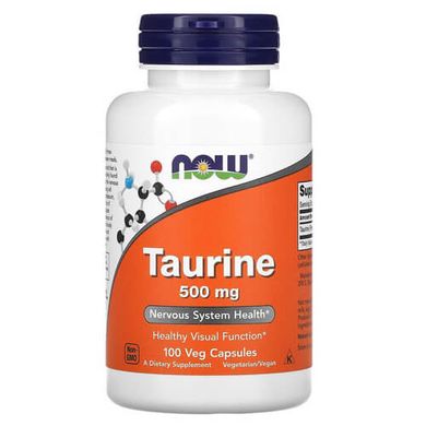 NOW Taurine 500 mg 100 капсул Таурин