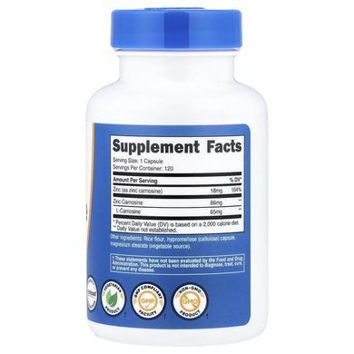 Nutricost Zinc Carnosine 120 капсул Цинк