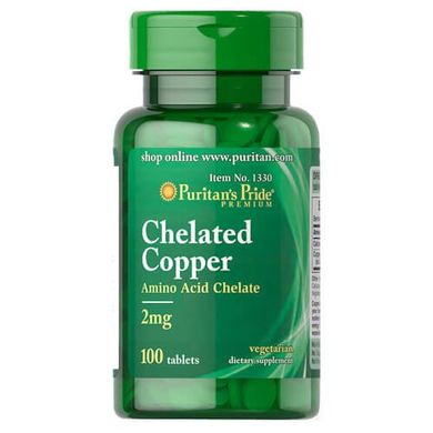 Puritan's Pride Copper Chelate 2 mg 100 таб Медь