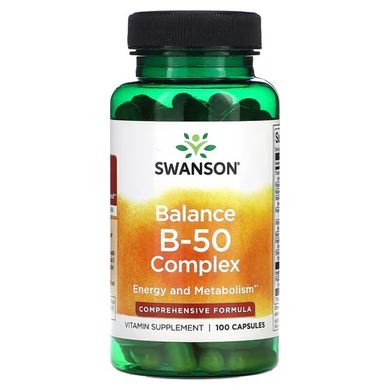 Swanson Balance B-50 Complex 100 капс. Комплекс витаминов группы В