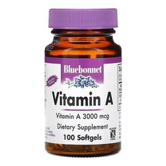 Bluebonnet Vitamin A 3,000 mcg 100 капсул Вітамін А