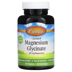 Carlson Chelated Magnesium Glycinate 200 mg 90 таблеток Магній