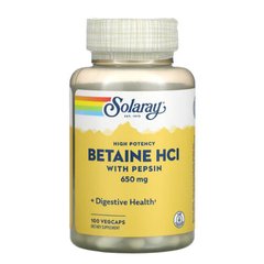 Solaray Betaine HCL with Pepsin 100 капсул Бетаїн