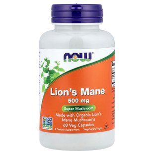 NOW Lion's Mane 500 mg 60 капс. Грибы