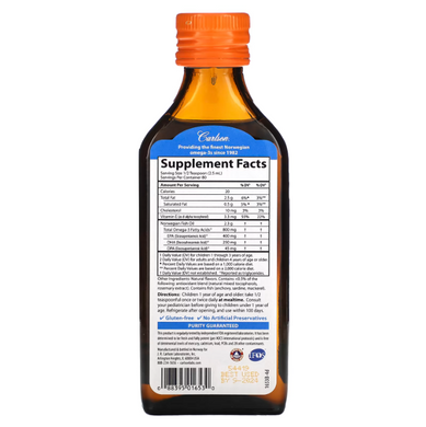 Carlson Kid's Norwegian The Very Finest Fish Oil 800 mg 200 мл (03.2027) Омега-3 для дітей